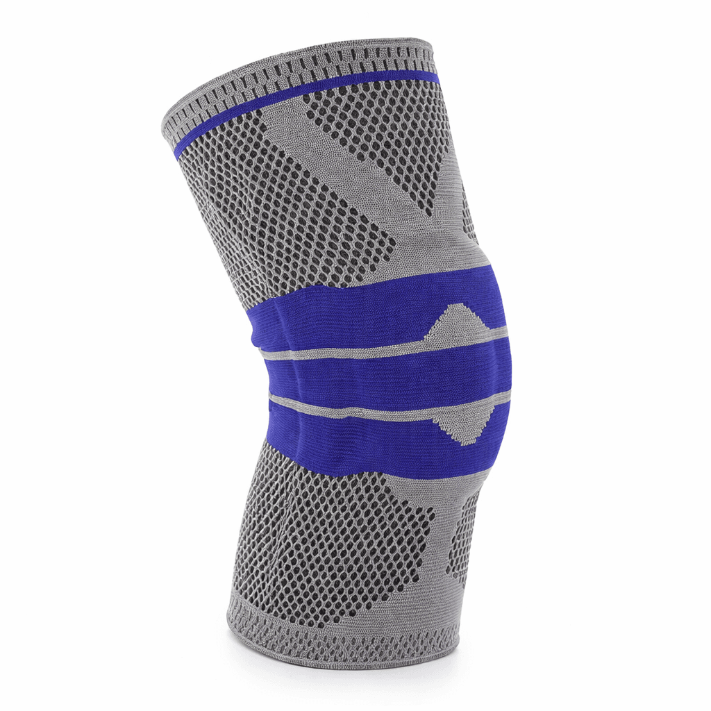 Silicone Knee Support دعامة الركبة الطبية المبطنة بالسيليكون لتثبيت صابونة الركبة وتخفيف آلام الركبة أثناء الحركة والرياضة