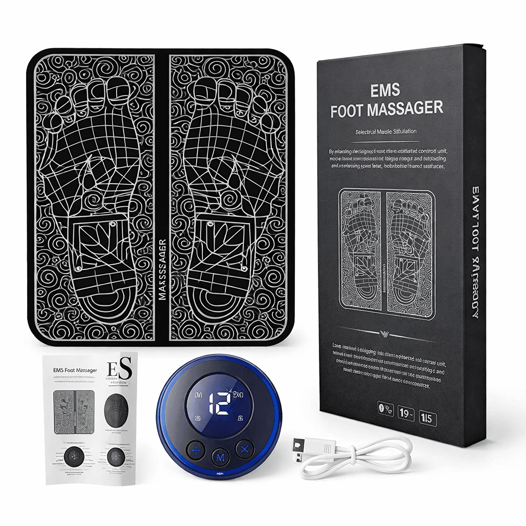EMS Foot Massager جهاز مساج وتدليك القدم بـ 8 أوضاع مختلفة لتحسين الدورة الدموية وتخفيف آلام العضلات
